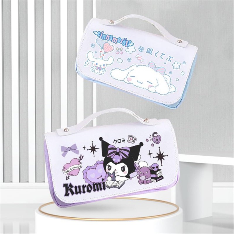My Melody Cinnamoroll, Chromi, Pencil Case, Large Capacity, PU Leather,