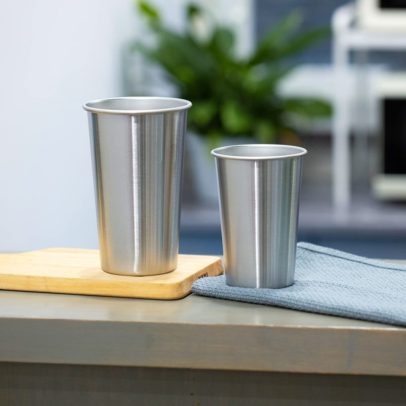 SMLIXE 16 Pack 24oz Stainless Steel Pint Cup,Healthy Unbreakable and