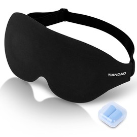 TIANDAO Soft Sponge Sleeping Mask for Side and Back Sleepers, Light Blocking 3D Eye Mask, Zero Pressure Memory Foam Travel Sleep Mask for Airplane, Comfortable Blindfold for Restful Sleep