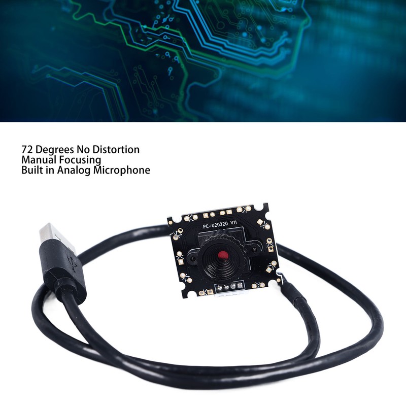 2MP Camera Module 72 Degree No Distortion Manual Focusing USB