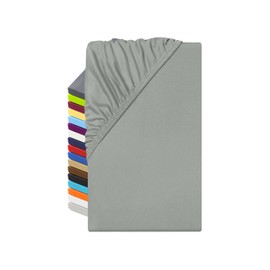 npluseins Microfibre Fitted Sheet - Breathable and Suitable for Allergy Sufferers 1519.2192, Approx. 120 x 200 cm, Grey