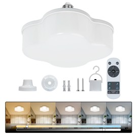 JackonLux Rechargeable Semi-Flush Mount Ceiling Light with Remote Control, Auto Charge Auto On During Power Outage 5 Color Temperature 10 Dimmable Close to Ceiling Light Fixture for Bedroom Corridor