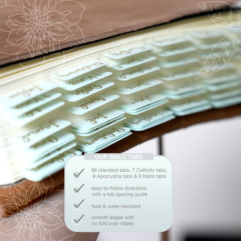 Idyllic Grace - Bible Tabs, Gold Foil Lettering, Bible Journaling,