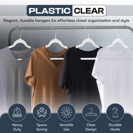 DEILSY™ White Hangers 50 Pack - Thin Slim Space Saving, Plastic Hangers, Non Velvet Plastic Hanger for Closet Organization Hanger for Clothes Adult