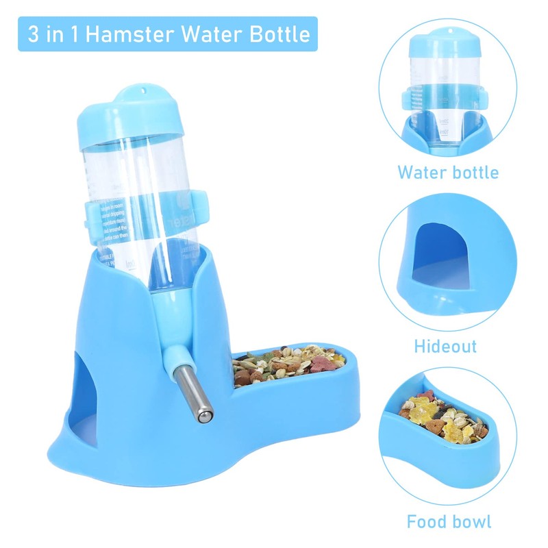 Wontee 3 in 1 Hamster Hanging Water Bottle Pet Auto