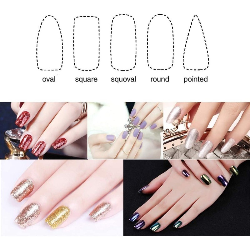 8PCS Professional Nail Files Double Sided Emery Board 100/180 Grit