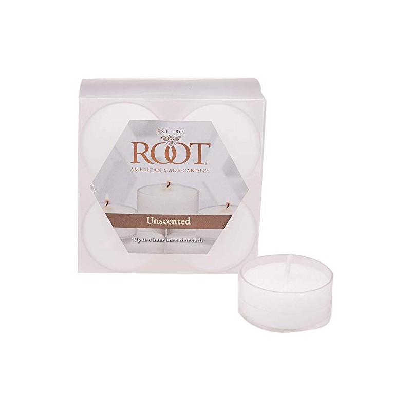 Root Candles 131015 Unscented Beeswax Blend Tealight Candles in Clear
