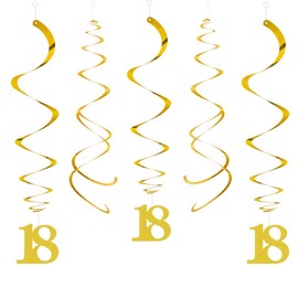 CC wonderland zone Pack of 20 Gold 40th Birthday Swirls Decoration, Hanging Swirls Streams for 40th Party Decorations