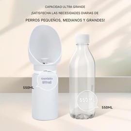 Botella de agua grande para perros, tamaño de viaje, a prueba de fugas, portátil, de silicona suave, plegable, dispensador de agua para cachorros, para exteriores, caminatas y senderismo (550 ml)