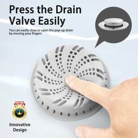 VOHCTO Silicone Drain Hair Catcher Bathroom Sink Bathtub Drain strainers for pop up and Regular drains (Gray)