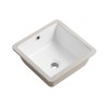 KDKSC 14 Inch Small Undermount Bathroom Sink White Ceramic Square