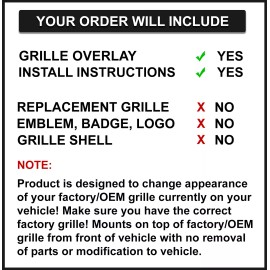 Coast2Coast International (CCI) Chrome Grille Grill Mesh Overlay 2PC FOR 2019-2022 GMC Sierra 1500 SLT AT4