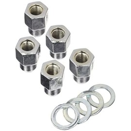 Weld Racing Lug Nut, 1/2-20 in Thread, 13/16 in Hex Head, Shank Seat, Open End, Washers Included, Steel, Chrome, Set of 5, 601-1456