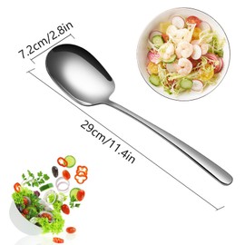 Set of 2 Stainless Steel Serving Spoons with Long Handles for Large Banquet Household Kitchen Supplies Serving Cutlery 29 cm