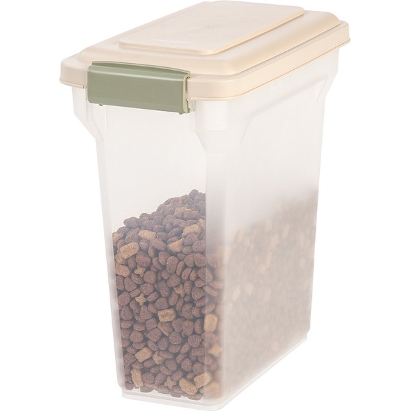  IRIS Premium Airtight Pet Food Storage Container, 12.5-Pounds, Almond