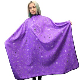 Bandana Barber Cape Professional Haircutting Cape Large Size Salon Cape King Midas (Purple)