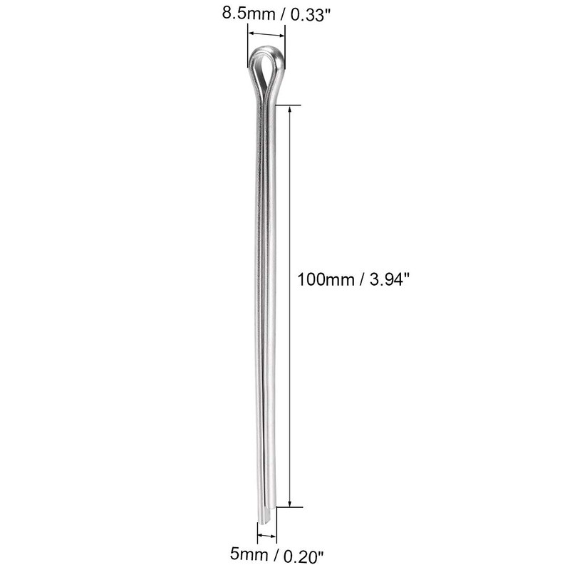 sourcing map Split Cotter Pin - 5mm x 100mm 304