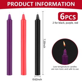 KISEER 6 Pcs Low Temperature Candles Low Heat Romantic Candles Wax for Couples Lovers, Home Decoration