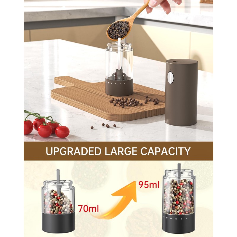 CIRCLE JOY Electric Salt and Pepper Grinder Set Rechargeable Salt