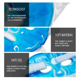 Ice Face Mask Reusable,Cold Hot Compress Gel Ice Facial Mask with Gel Beads,Face SPA for Woman Sleeping Reduce Eye Puffiness Face Puffiness Sleeping Travel (BLUE)