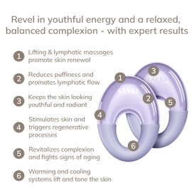 GESKE SmartAppGuided™ Cool & Warm Eye Massager | 7 in 1 | Multifunctional Massager | Eyes & Face | Battery-free Cooling & Warming | Firms, Relaxes & De-Puffs Skin | Ring-shaped Design for Easy Grip