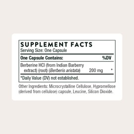 THORNE - Berberine - 200 mg (Formerly Berbercap) - Supports Heart Function, Immune System and Gut Health* - 60 Capsules