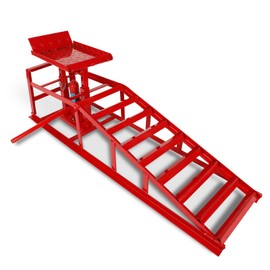 KAFLLA 5T Hydraulic Car Ramp Portable Heavy Duty Lift Ramp for Auto Garage Repair Supports Vehicles up to 10000lbs - Red