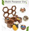 AB Handicrafts 5-Slot Wooden Honeycomb Watch Box, Watch Display Case