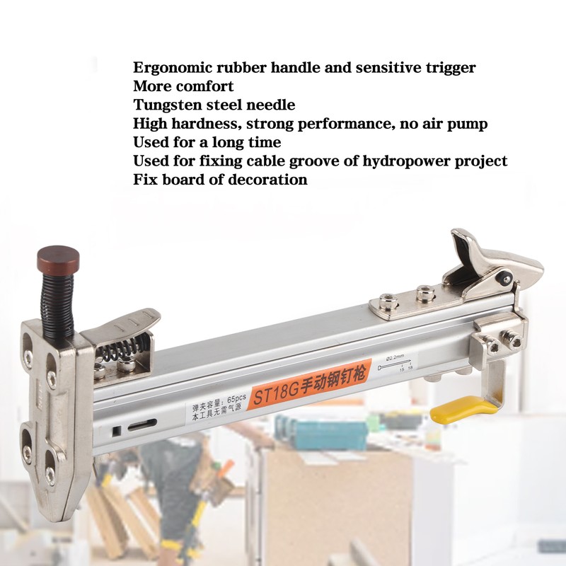 Manual Nailer Woodworking Slotted Steel Nail Gun Furniture Flooring Nailing