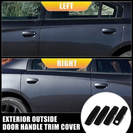 MACHSWON 4pcs Black Exterior Outside Door Handle Trim Cover Front Rear Left Right Glossy for Dodge Charger 2011-2021