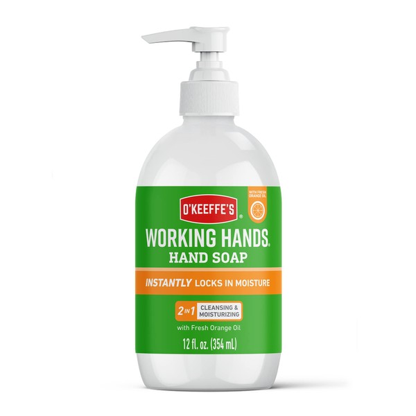 O'Keeffe's Working Hands Orange Scented Hand Soap, 354ml – Gentle & Nourishing | 2-in-1 Cleansing & Moisturising Hand Wash