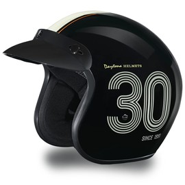 Daytona Helmets 3/4 Shell Open Face Motorcycle Helmet - DOT Approved, Lightweight & Comfortable, Vintage Design for Scooter, Cruiser & Street Bikes - Adjustable Fit, Enhanced Ventilation & Clear Visor