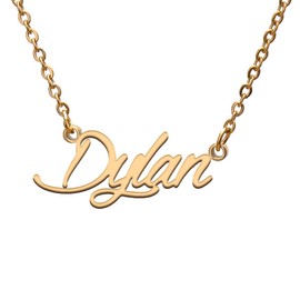 Dylan Name Tag Necklaces for Her His Friends Familys Relationship Memory Jewelry Gift