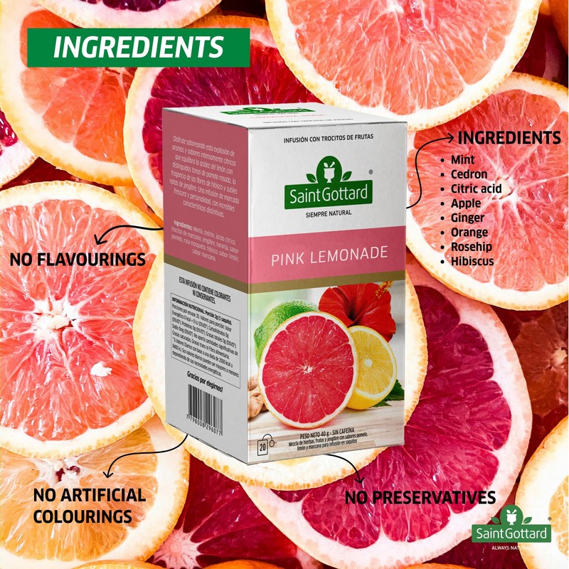 Saint Gottard Pink Lemonade Herbal Tea – Fruity Infusion with