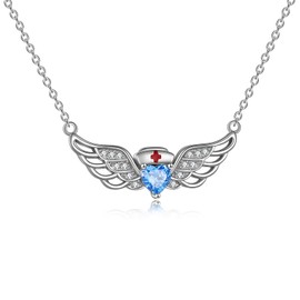 YAFEINI Nurse Necklace Sterling Silver Angel Wings Doctor Nurse Themed Pendant Necklace Nurse Nursing School Graduation Gifts for Women (Nurse necklace)