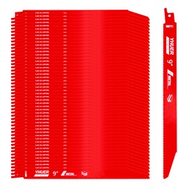 50 Pack 9 Inch 14/18 TPI Bi-Metal Reciprocating Saw Blades with Organizer