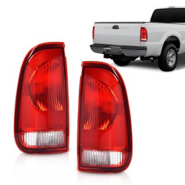 CROSSDESIGN Tail Lights w/o Bulbs & Wiring Harness Left & Right Compatible with Ford F150 Stepside 1997-2004/Fit Ford F250 F350 F450 F550 Super Duty 1999-2007
