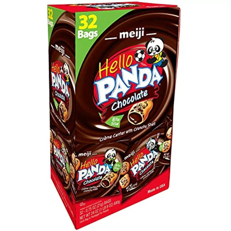 Meiji Hello Panda Cookies, Chocolate Crme Filled - 32 Count,