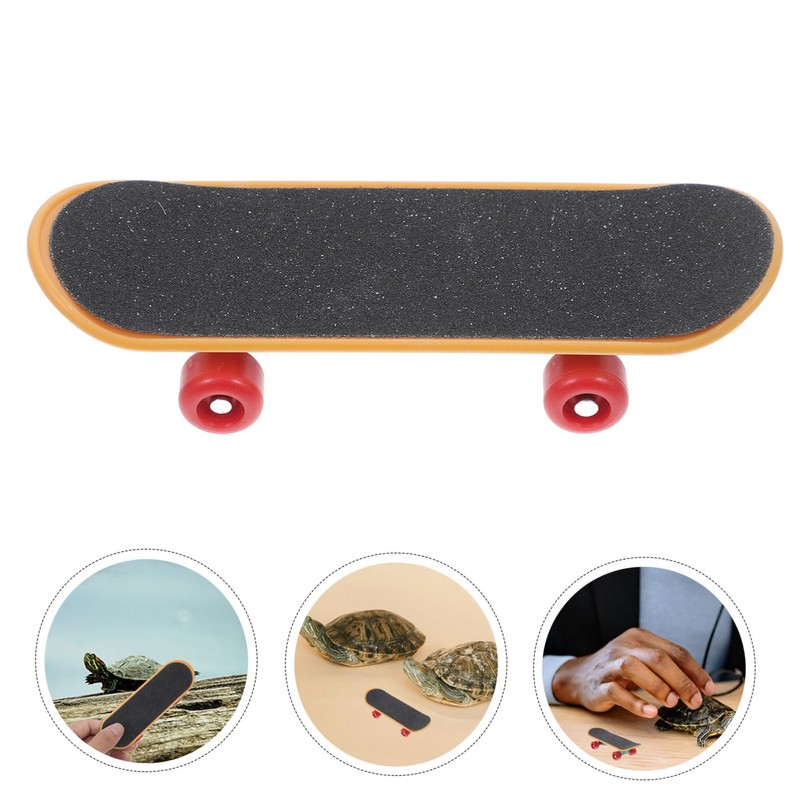 BESPORTBLE Turtle Skateboard Toy for Reptiles Mini Skateboard Antislip for