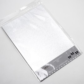 Italian Options 250GSM Metallic Textured Card Craft Paper 10 Sheets, Silver