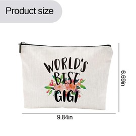 Grammy Mothers Day Gifts for Gigi Mimi Print Cosmetic Bag for Nana Gigi Birthday Gifts for Grandma Granny Grandmother Retirement Mothers Day Gift for Grandma Gigi Grammy Flower Makeup Bag for Gigi