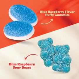 Blue Gummy Candy Mix | 2 Pound Bag | Blue Raspberry Puffs and Sour Bears Gummy Candy | Blue Gummies for Candy Buffets, Dessert Decorating, Baby Showers, and Gender Reveal