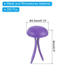 PATIKIL Paper Fasteners, 300 Pcs Mini Metal Round Head Fastener Split Pins for Craft Art Scrapbooking DIY Pins Supplies, Purple 0.3"x0.18"