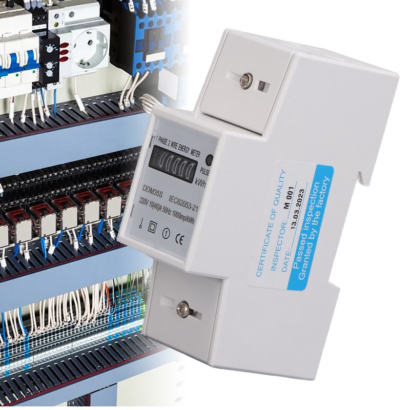 Single Phase Energy Meter Tester Digital Din Rail Electricity Monitor