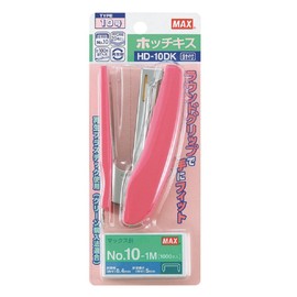 Max Stapler, 20-Sheet Binding Blister Pack with No. 10 Needles, HD-10DK, Pink