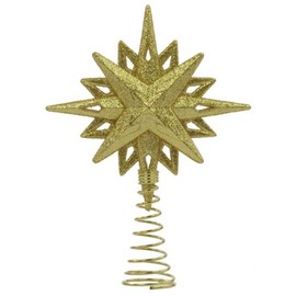 1 X 5.5" ACRYLIC GLITTER STAR TREETOP. COLOR: GOLD.