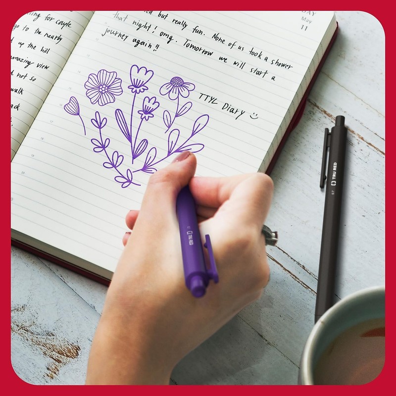 TRU RED Retractable Quick Dry Gel Pens Med Point 0.7mm