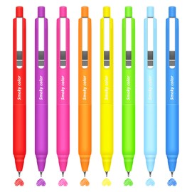 Vitoler Colored Pens, 8 Pack Quick Dry Cute Pens 0.5mm Retractable Gel Pens School Pens for Kids Journaling Writing School Office Supplies