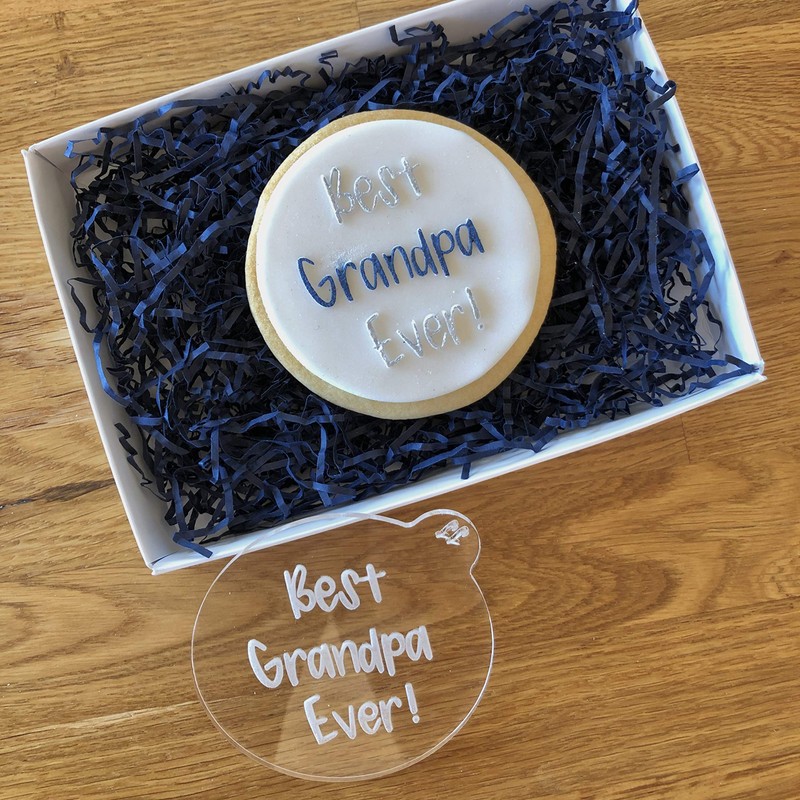 LissieLou Best Grandpa Ever Cookie Embosser Father's Day Icing Fondant