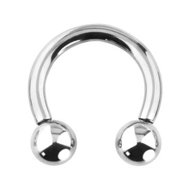 Forbidden Body Jewelry 14G-16G Solid Titanium Internally Threaded Horseshoe Ring for Cartilage/Septum, Metal
